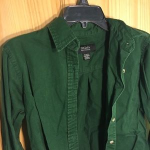 Dark Green Button Up